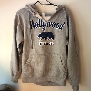hollywood v neck hoodie